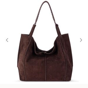 The Sak Large Los Feliz Mahogany Suede Shoulder Bag with Tassel